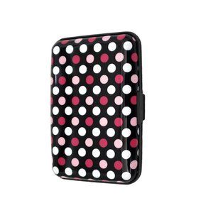 Pink Dots Aluminum Wallet Credit Card Holder With RFID Protection